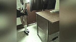 mexican student lets teacher fuck her in office