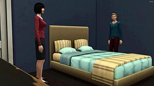 Japanese stepmom catches stepson masturbating then fucks him