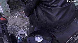 This hot milf can't resist motorcycles or handling big dicks outdoors