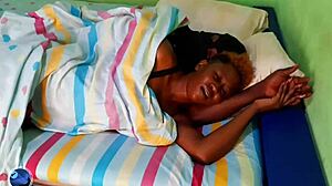 Does this young woman ride huge black cock in the living room?