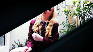 ellie & victoria milk a cock and get uniforms soaked in cum! 💦