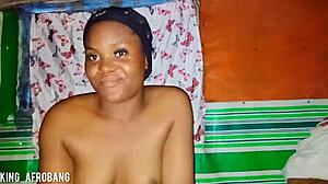 casting session with sweet romantic masturbation by black amateur with big ass