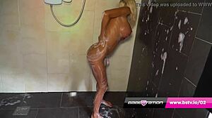 Kerrie Lee in SOAPY SHOWER naked and wet