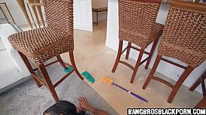 Paid My Sexy Black Maid for a Blowjob and Fucked Her Hard. Hot Ebony Babe Takes It All.