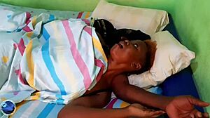 Does this young woman ride huge black cock in the living room?