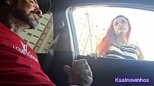 Young Man Flashes Teen Girl on Street, Seeking Directions with Excitement