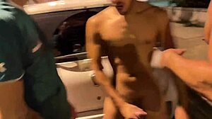 Eating out a hung guy on the street! Damn, what a cock! 😲