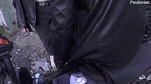 This hot milf can't resist motorcycles or handling big dicks outdoors