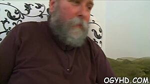 Mad old boy licks young tight pussy