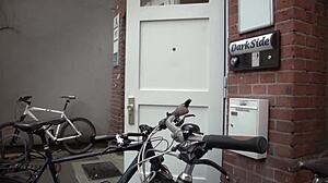 skinny german couple fucks on street camera