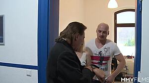 European blonde prepping for her big interview