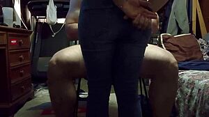 Hot Amateur Brunette Girlfriend Rides Cowgirl on Friend's Cock with Big Ass Fucking