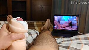 Alexhuff jerks off with toy, moaning and cumming multiple times