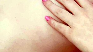 Petite Teen Brunette Naked in Close-Up View.