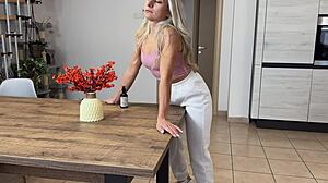WATCH Italian babe MASTURBATE with oily table