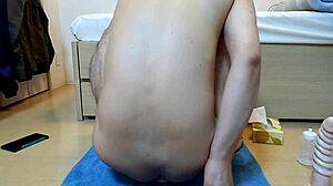 Intense winding stick sucking leads to massive cum shot in anal play