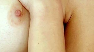 Glamorous brunette gets naked in close-up interview