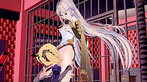 i watch fischl eat ningguang's ass then fuck her with a strapon in genshin hentai