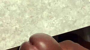 huge cumshot covers bathroom counter