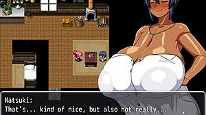 Tanned girl natsuki hentai game ep 2 pervy carpenter wants to massage this massive boobs