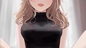 动漫黑裙妹骑乘射满全身