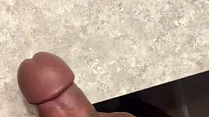 huge cumshot covers bathroom counter
