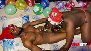 Sins city christmas sex featuring ebony african with big tits