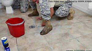Military men dive into intense gay action with raw blowjobs.