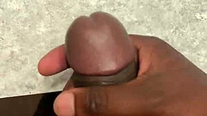 huge cumshot covers bathroom counter