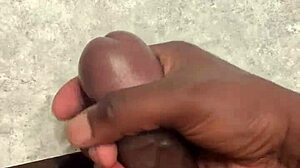 huge cumshot covers bathroom counter