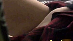 i, the asian brunette, fingerbang my hairy pussy outdoors in voyeur solo