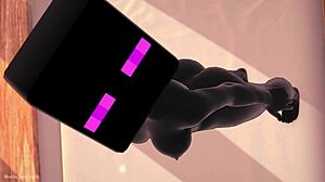 novia se viste por completo de enderman para jugar en su cama hentai 3d minecraft!