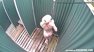 Blonde MILF Unaware of Hidden Spy Camera