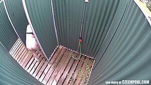 Blonde MILF Unaware of Hidden Spy Camera