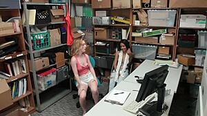 Bonnie Grey and Maya Bijou Busted Shoplifting, Face Big Cock Punishment
