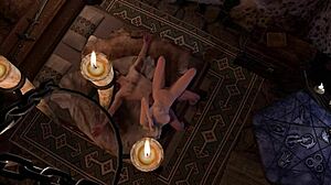 Slim blonde, ride that cock sideways in this wild Skyrim parody!  