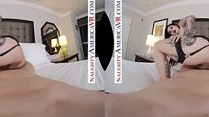 Joanna angel from naughty america gives blowjob and titty fuck in pov with heels