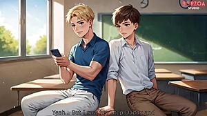 he brought a classmate home for some anime hentai fun with big tits and monster cock