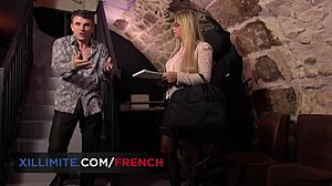 French busty blonde with glasses sex plan