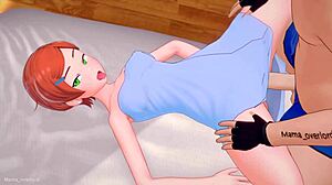 gwen comes back from shower but ends up horny and fucked in bed adult version