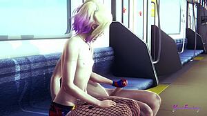 Harley quinn showing her femboy skills with hand and mouth? sissy japanese yaoi action!
