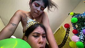 Celebrating new year and birthday with homemade ffm fun