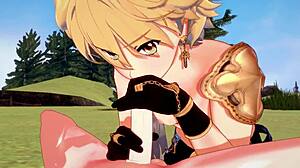 Genshin Impact Yaoi: Aether Sucks Venti's Cock and Gets Fucked Hard in Anime Porn