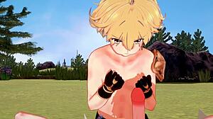 Genshin Impact Yaoi: Aether Sucks Venti's Cock and Gets Fucked Hard in Anime Porn