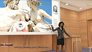 big city pleasures 19: trapped under table in anime game scenario