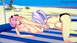 Yagy and Hibari engage in intense lesbian futanari sex with big tits!