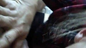 Milf takes big cock deep in throat