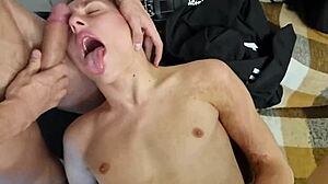 Wow, young blond guy handles two muscled hunks’ dicks!