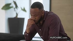 Horny redhead wife gets fucked by big black cock in hardcore action