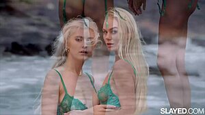 nancy and eva finger each other at work